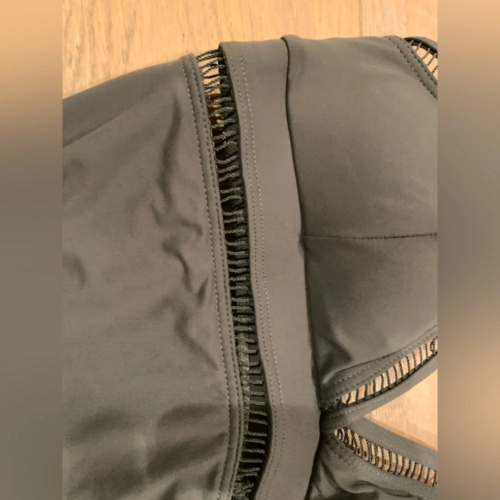 MICHAEL KORS Cruise Olive Green Ladder Cutout One Piece Swimsuit Womens 10 - Picture 5 of 11